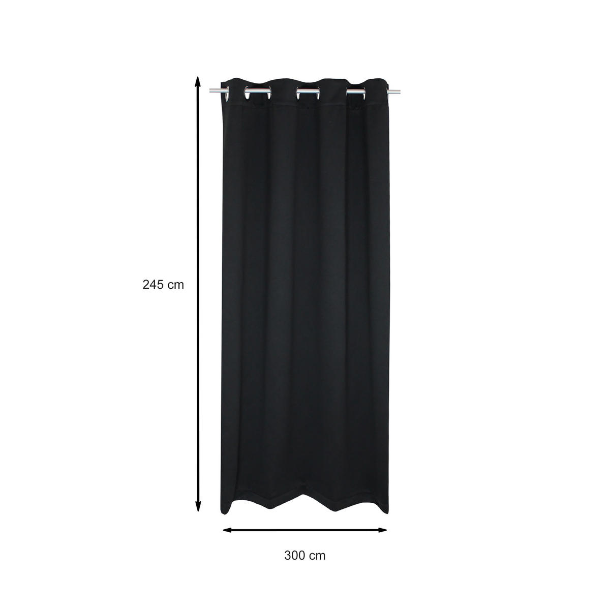 VERDUNKELUNGSVORHANG Ösen 300/245 cm Schwarz - Schwarz, Textil (300/245cm) - TiborTex