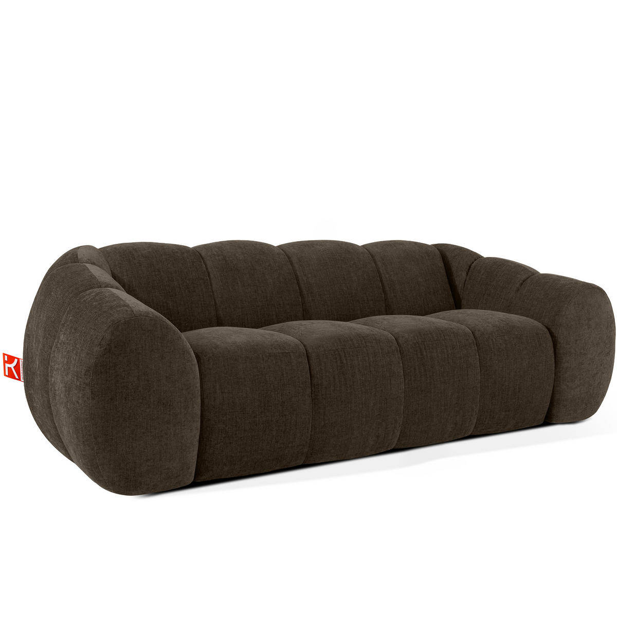 3-SITZER SOFA FLAVA, Braun - Braun, Holz/Holzwerkstoff (240/76/100cm) - KONSIMO®