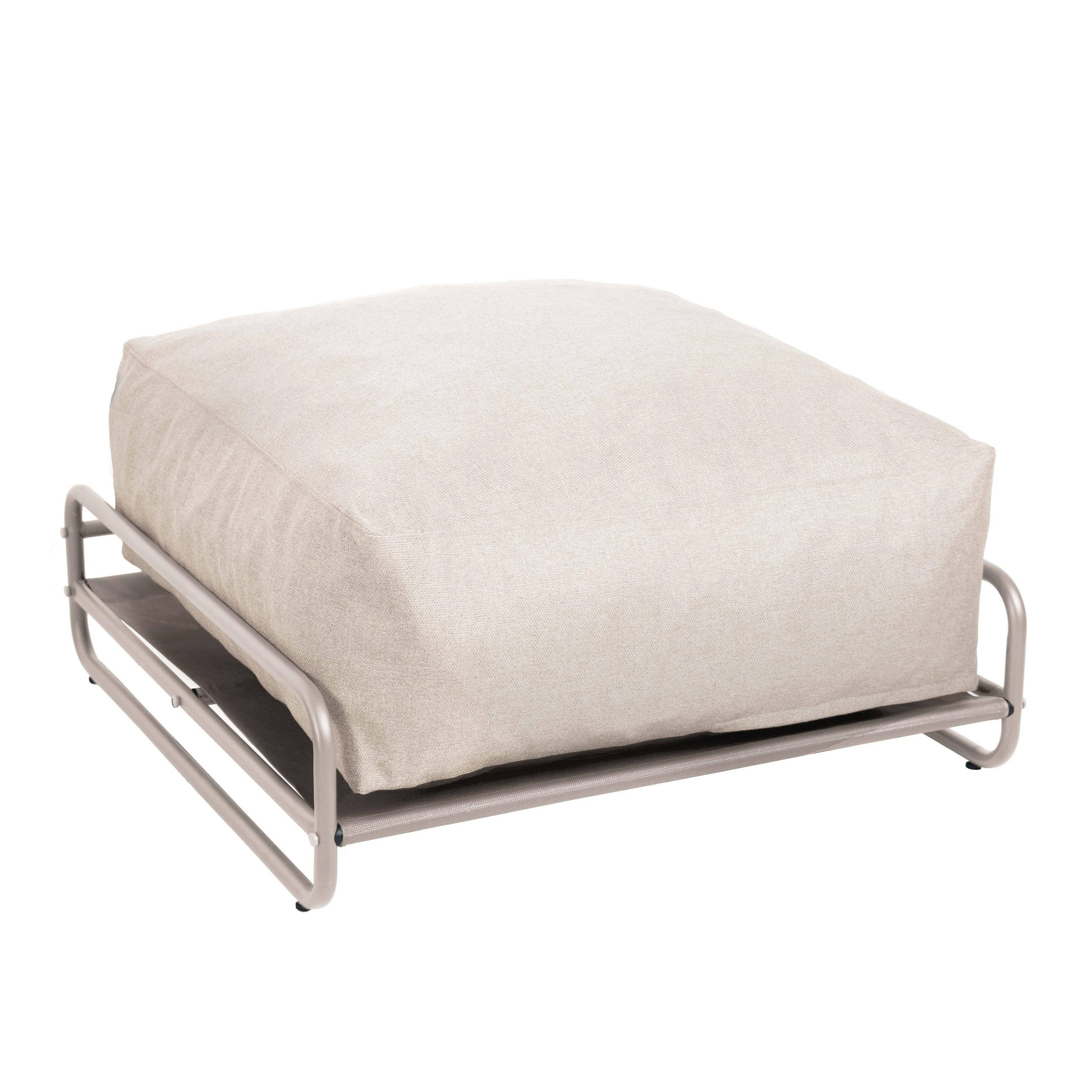 GARTENHOCKER mit Gestell, beigem - Beige, Textil (97/42/97cm) - Oviala
