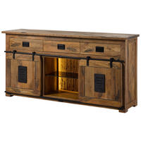 SIDEBOARD Mango / Altholz 180x45x90 natur lackiert RAILWAY LUX #102 - Braun, Holz (180/90/45cm) - Massivmoebel24
