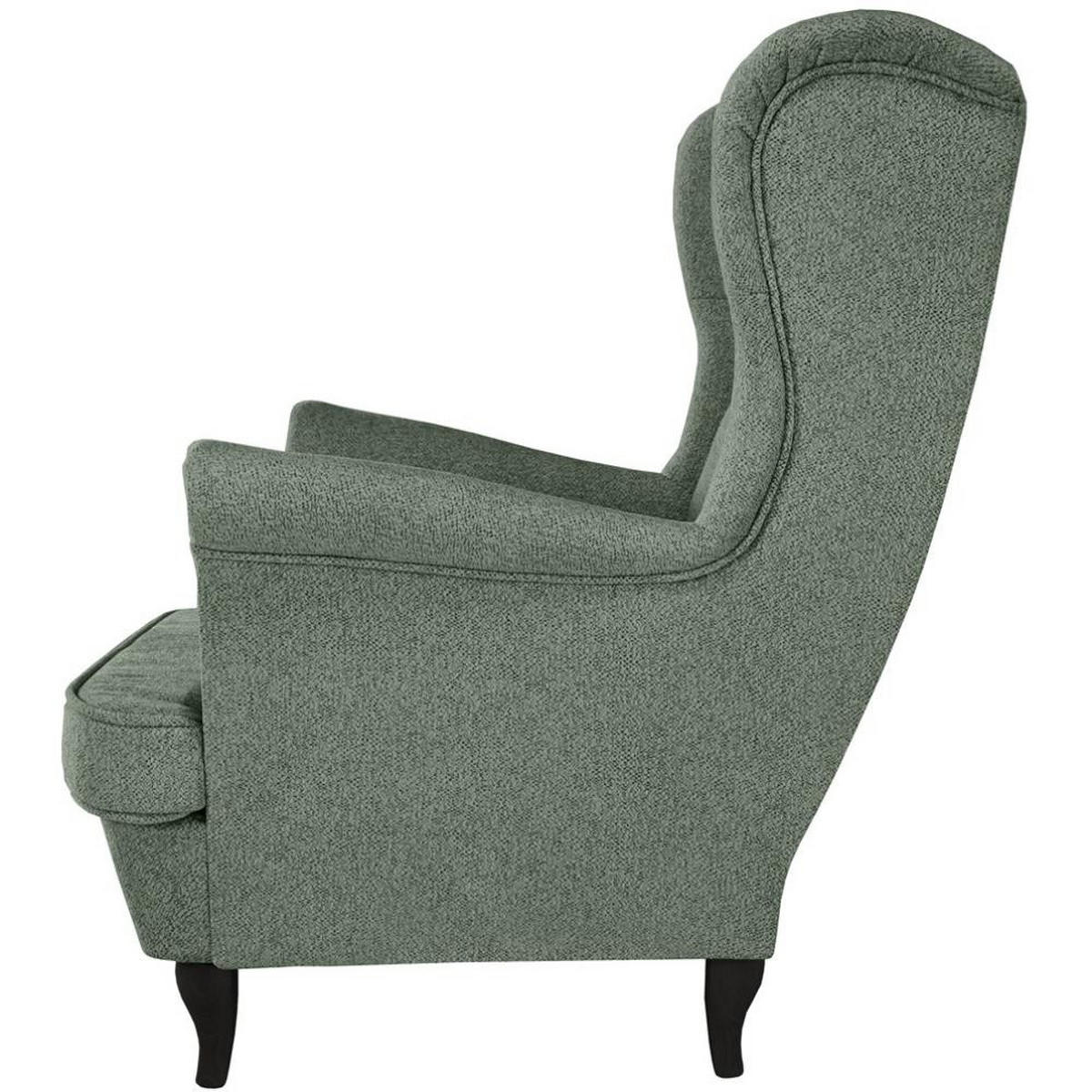 CHESTERFIELD-SESSEL Falco grün mit Wenge Holzbeinen - Waldgrün, Holz/Textil (82/102/92cm) - Beautysofa