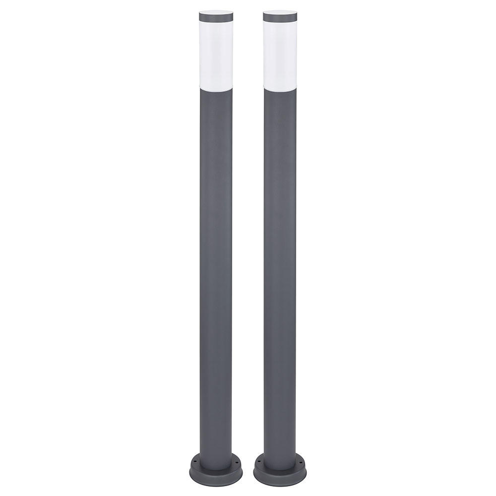 LED STEHLEUCHTE Edelstahl Anthrazit 2er Set - Anthrazit, Kunststoff/Metall (12.7/110/12.7cm) - Globo Lighting