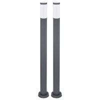 LED STEHLEUCHTE Edelstahl Anthrazit 2er Set - Anthrazit, Metall (12.7/12.7/110cm) - Globo Lighting