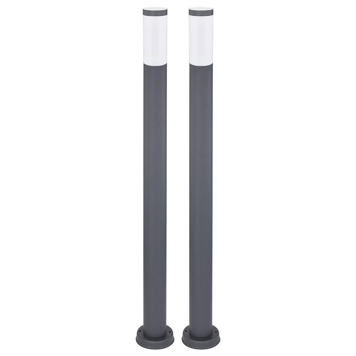LED STEHLEUCHTE Edelstahl Anthrazit 2er Set - Anthrazit, Metall (12.7/12.7/110cm) - Globo Lighting