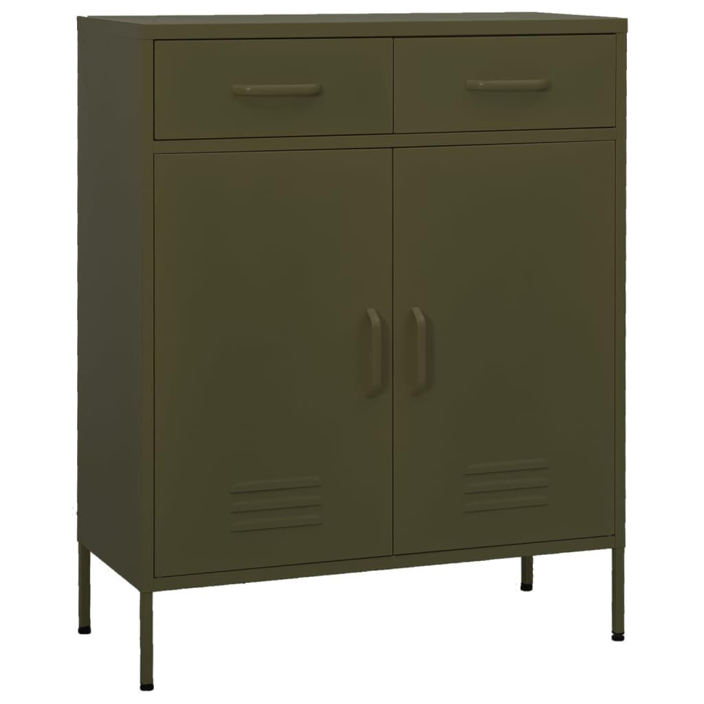 vidaXL Lagerschrank Olivgrün 80x101.5x35 cm