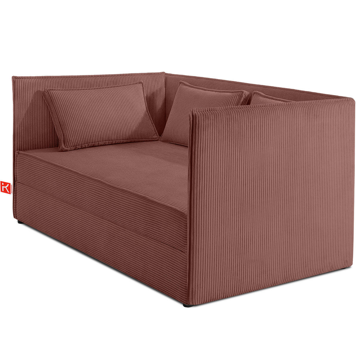 JUGENDBETT ROTI Einzelbett mit Bettkasten, 90x200cm, Bett mit Bonellmatratze, mit Rückenlehne - Pink/Schwarz, Holz/Holzwerkstoff (92/200cm) - KONSIMO®