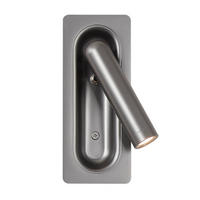 WANDLEUCHTE,EINBAU, grau, 17 × 7 × 3,5 cm, 3000 K, 3 W - Grau, Metall (7/3.5/17cm) - Weltevree