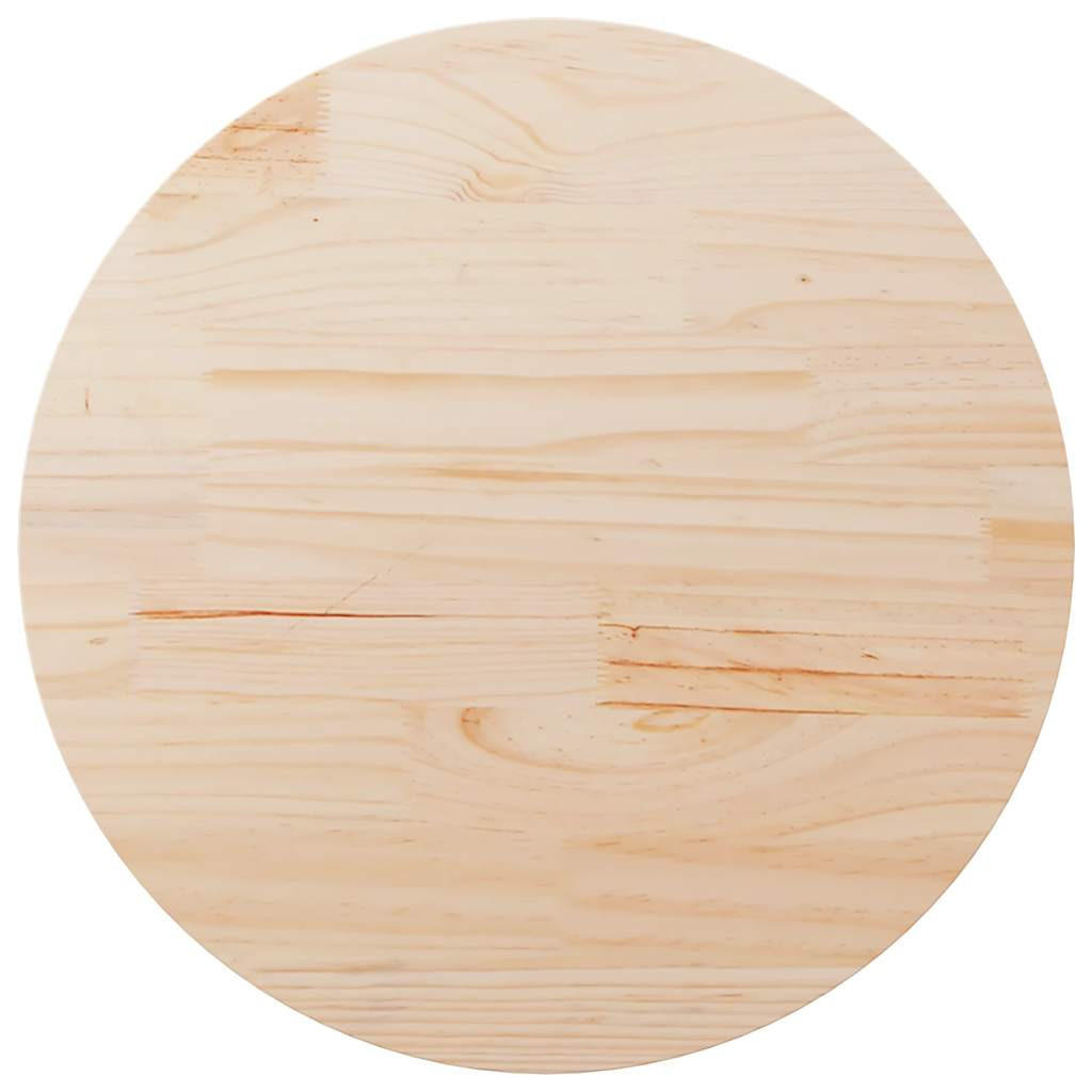 TISCHPLATTE Rund Ø90/3 Cm Massivholz Kiefer - Braun, Holz (90/90/3cm) - vidaXL