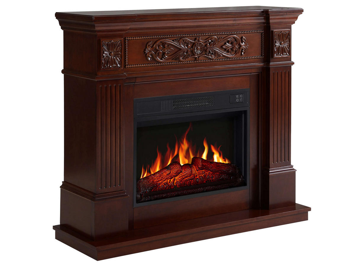 ELEKTROKAMIN Toscana AF23S Rotbraun – Breite 107 cm, 3D-Flammeneffekt, LED-Beleuchtung, Heizfunktion - Braun, Glas/Holzwerkstoff (106.6/92.5/37cm) - ArtiFlame