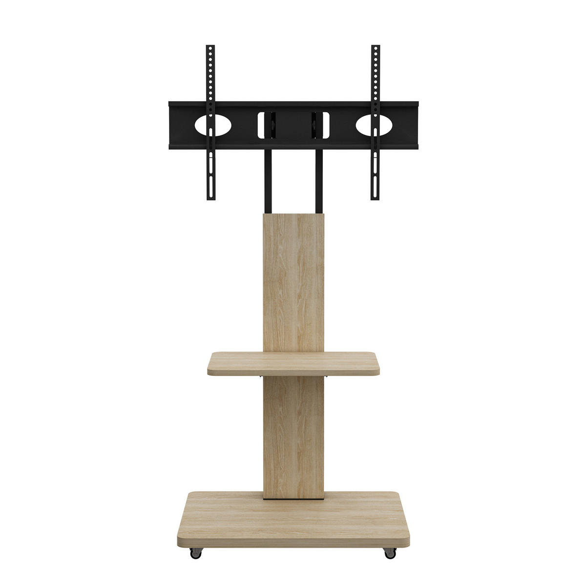TV-STÄNDER 60/40/150 cm Natur aus MDF und Metall mit Rollen - Hellbraun, Holzwerkstoff (60/150/40cm) - OKWISH