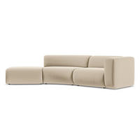 4-SITZER-SOFA Samt Stoff Beige - Beige/Creme, Kunststoff/Textil (335/70/166cm) - Makamii