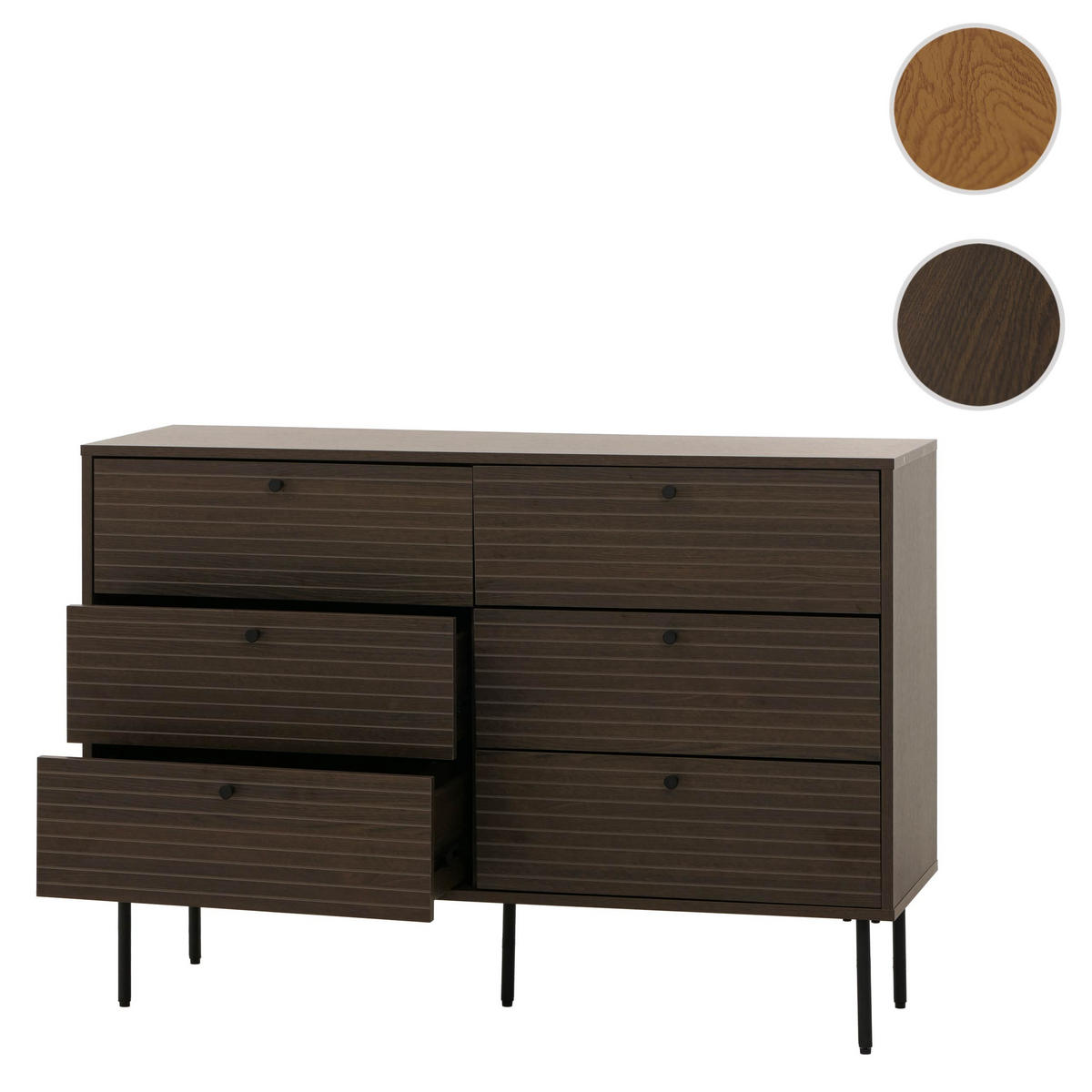 KOMMODE Dunkelbraun - Dunkelbraun, Metall (120/85/40cm) - MCW