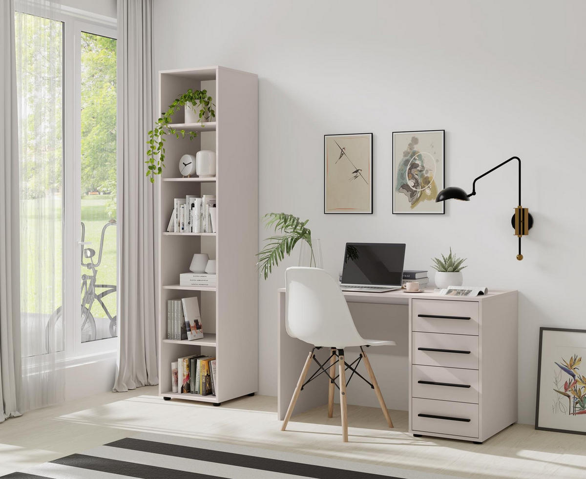 SCHREIBTISCH Maxivo Kaschmir, mit Schubladen - Kaschmir/Schwarz, Holzwerkstoff (60/120/75cm) - Bettso