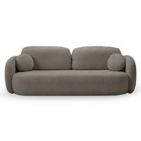 BETTSOFA AMICO Beige Bucle-Stoff mit Schlaffunktion - Beige, Holz (238/86.5/101cm) - MASSENO