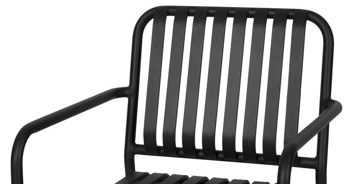GARTENSTUHL 2er Set Schwarz - Schwarz, Holzwerkstoff (57/83/63cm) - ebuy24