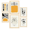 POSTER Set Mit 6 In Schwarzer Tinte Heim Künstlerische Und Abstrakte Drucke Für Innenarchitektur A3 & A4 Rahmen Aus Hellem Holz - Beige, Papier (29/3cm) - Nacnic