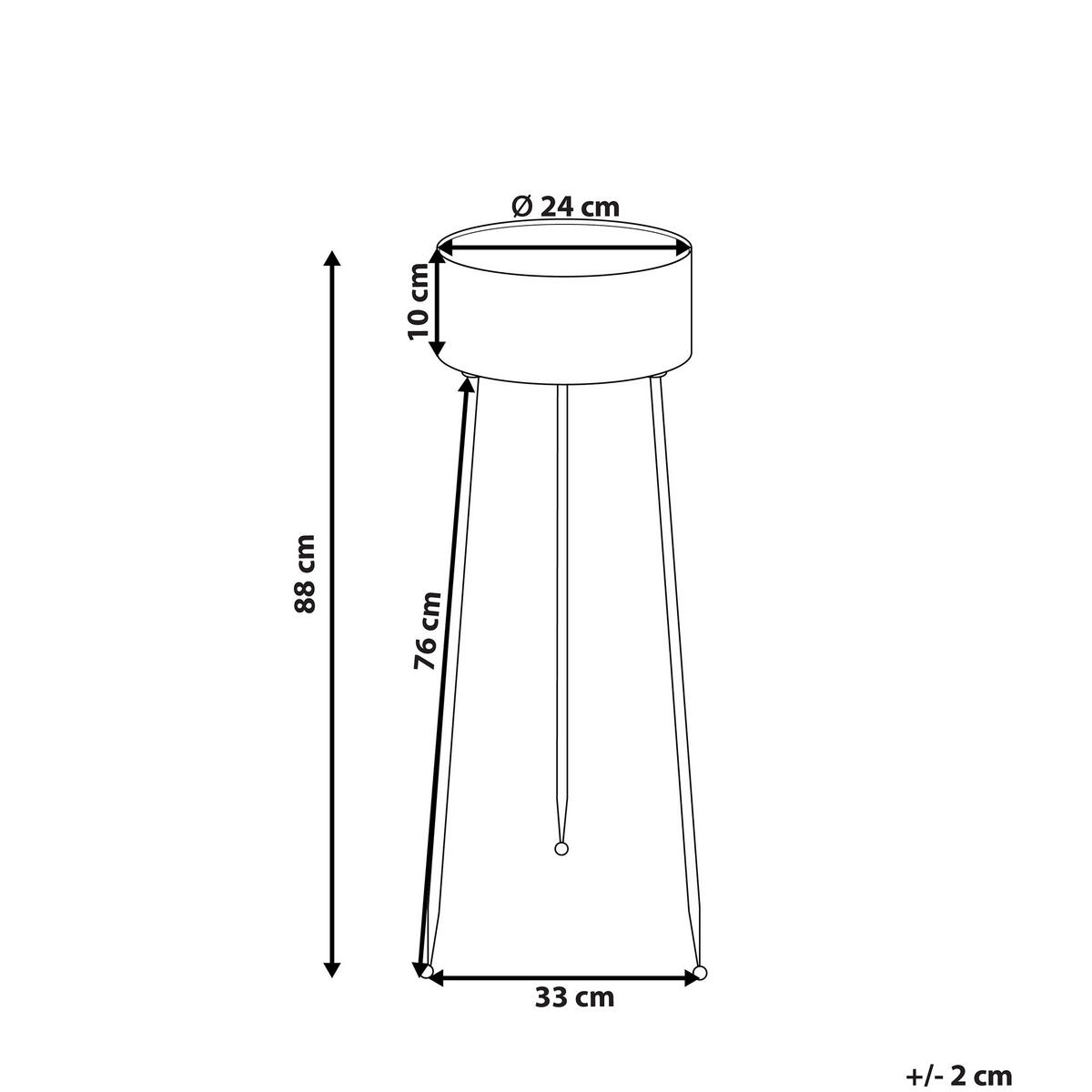 PFLANZENSTÄNDER Metall schwarz 88 cm Leika - Schwarz, Metall (88cm) - Beliani