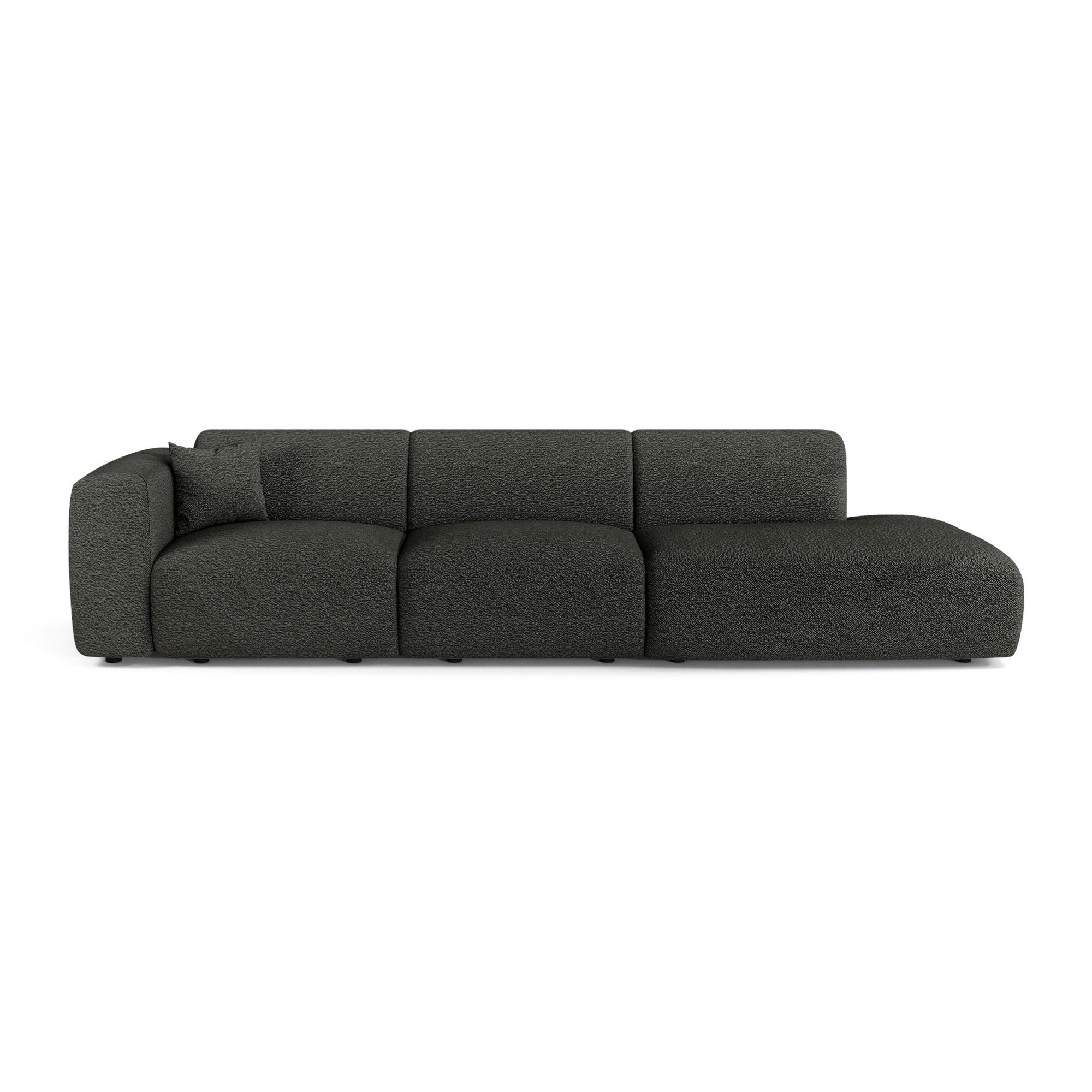 SOFA 5-Sitzer Bouclé-Stoff Dunkles Anthrazit 310cm - Anthrazit, Textil (310/73/96cm) - Sia Home