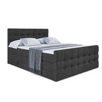 BOXSPRINGBETT BERO-Z KING - 140 x 200 - H3/H4 - Schwarz - Schwarz, Holzwerkstoff (140/200cm) - ALTDECOR