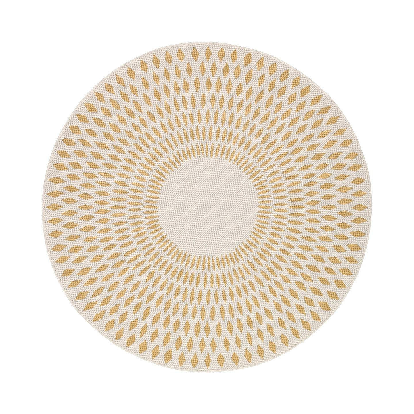 TEPPICH rund für innen und außen bunter gelb - Gelb, Textil (160/160cm) - AFK Living