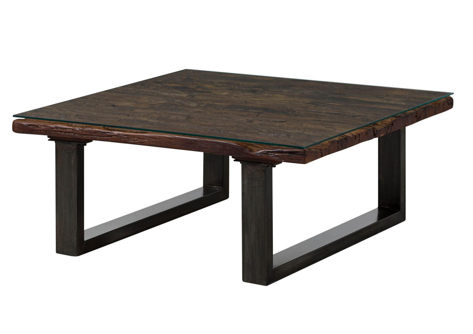 COUCHTISCH Altholz 100x100x42 braun lackiert SEVILLA #28 - Braun, Holz (100/100/42cm) - Massivmoebel24