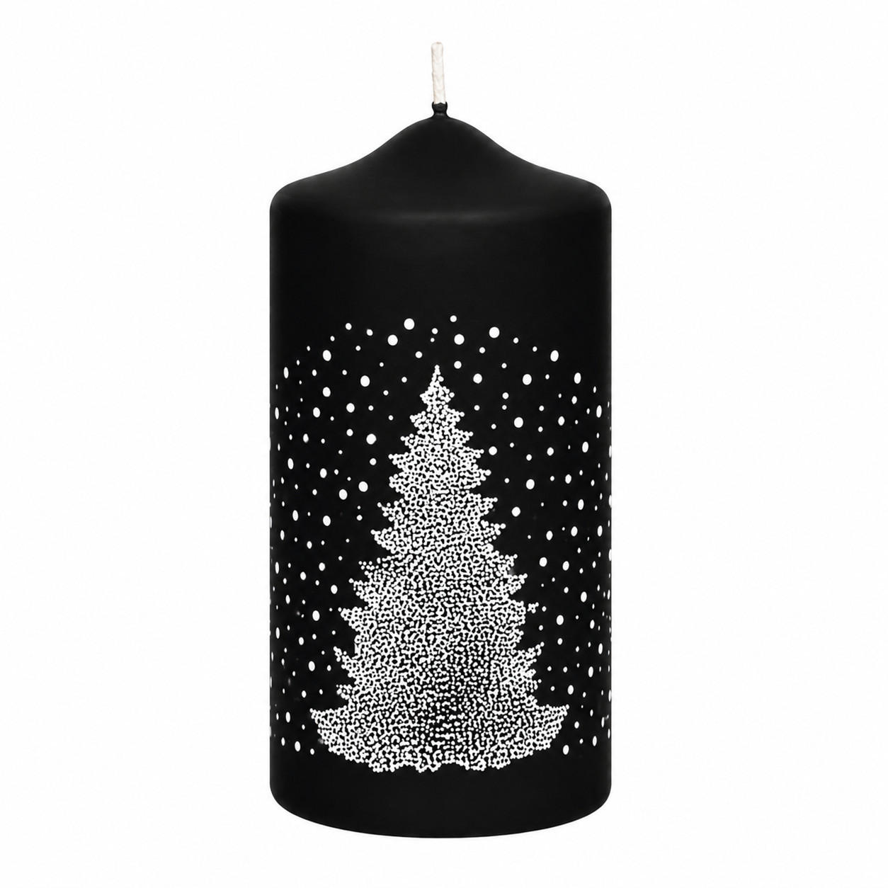 ADVENTSKERZEN Skadi in Samtlook Schwarz 15 x 7 cm, 4er Set - Schwarz, Paraffin (7/15/15cm) - Kopschitz Kerzen