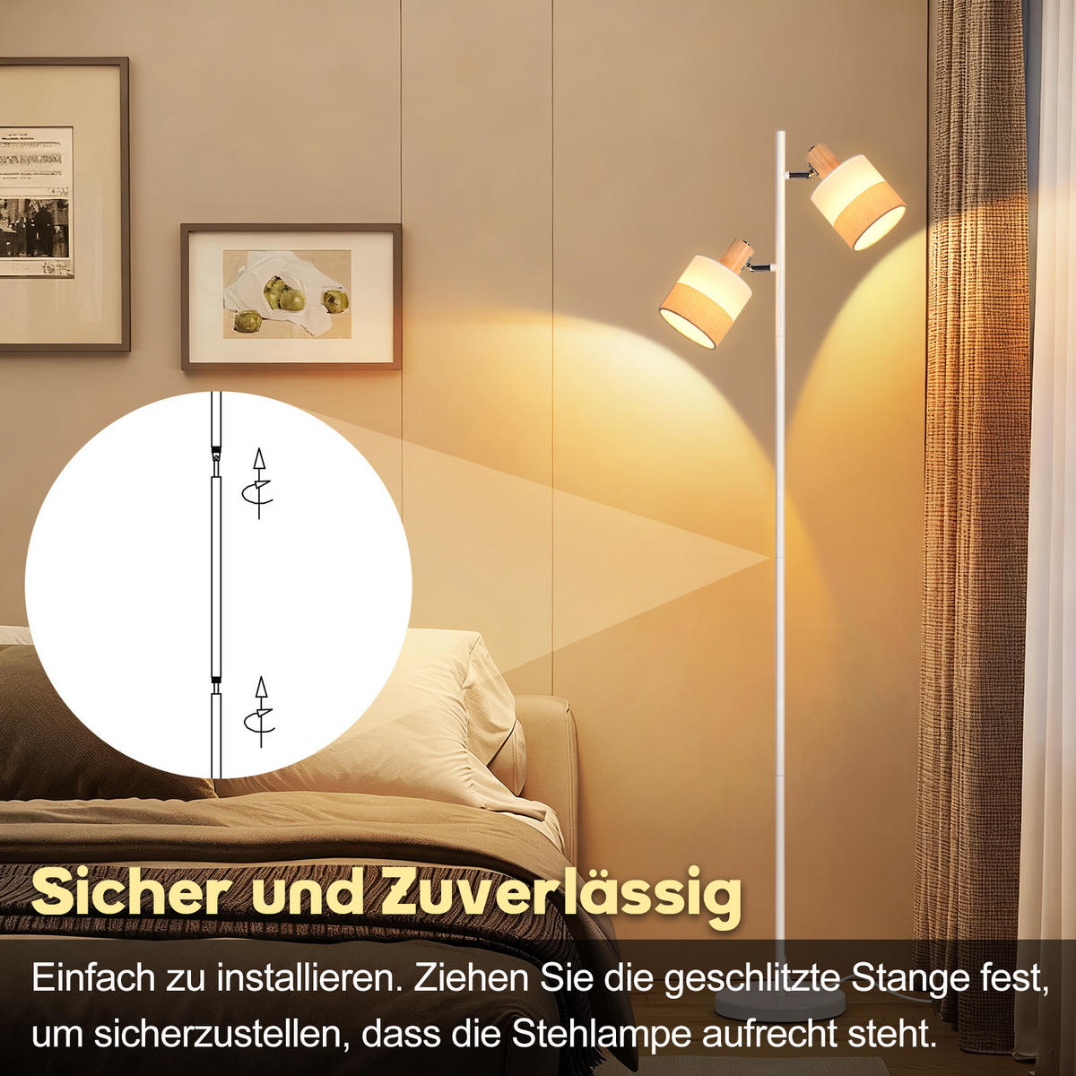 STEHLAMPE Luminar 27/22/146 cm - Weiß, Metall (27/22/145cm) - ZMH