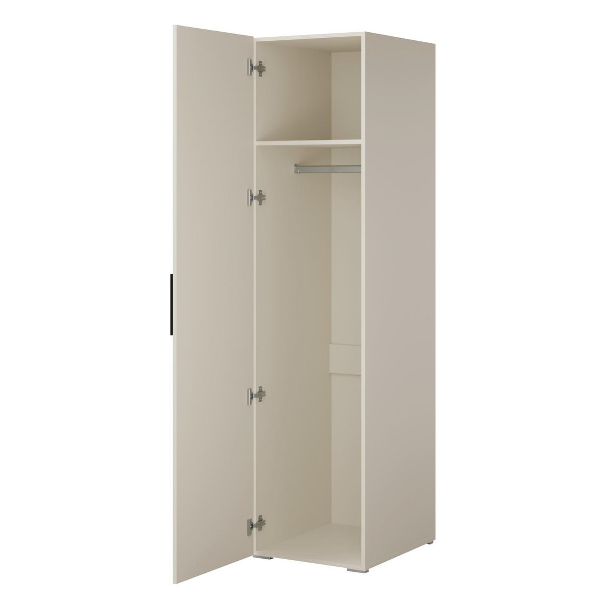 DREHTÜRENSCHRANK Napoli 1D 50 Kaschmir (schwarzer oder goldener Griff) - Kaschmir/Silberfarben, Holzwerkstoff/Kunststoff (50/35/60cm) - mzm24