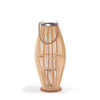 LATERNE Zya 70 Bambus, mit Henkel und Glaseinsatz naturfarben - Naturfarben, Holz (30/70/30cm) - CREEDWOOD