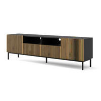TV-LOWBOARD SCHWARZ - Beige/Schwarz, Holzwerkstoff (200/58/42cm) - FURNLUX
