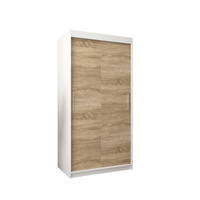 SCHWEBETÜRENSCHRANK 200/100/62 2-türig - Silberfarben/Weiß, Holz/Kunststoff (100/200/62cm) - Abiks Möbel
