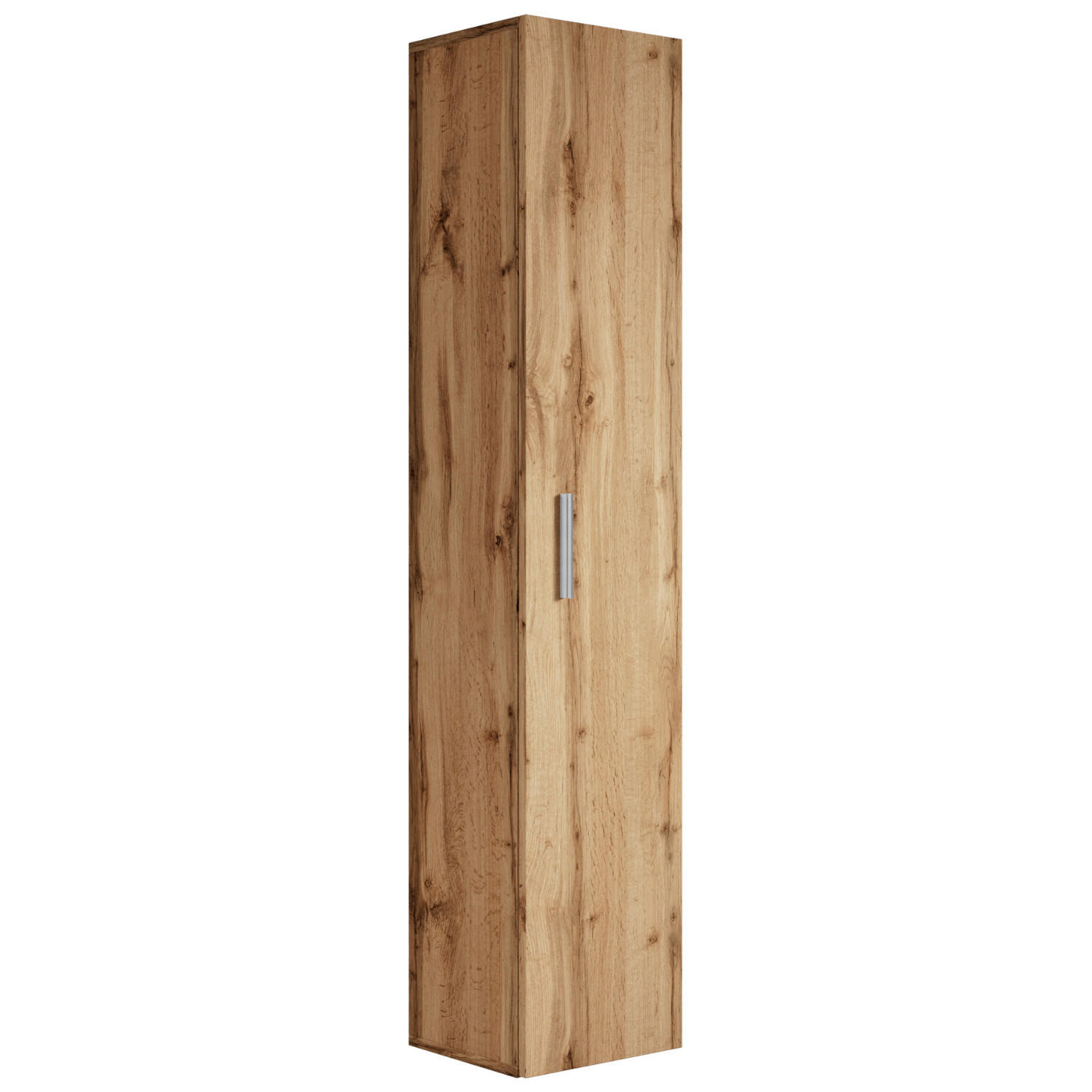 BADEZIMMERSCHRANK Pluto mit 1 Tür Eiche - 30 x 30 x 150 cm - Eichefarben, Holz (30/150/30cm) - Badplaats