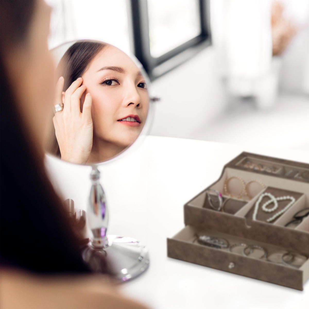 SCHMUCKKÄSTCHEN - Multicolor, Holzwerkstoff/Wellpappe (34/13/31cm) - Relaxdays