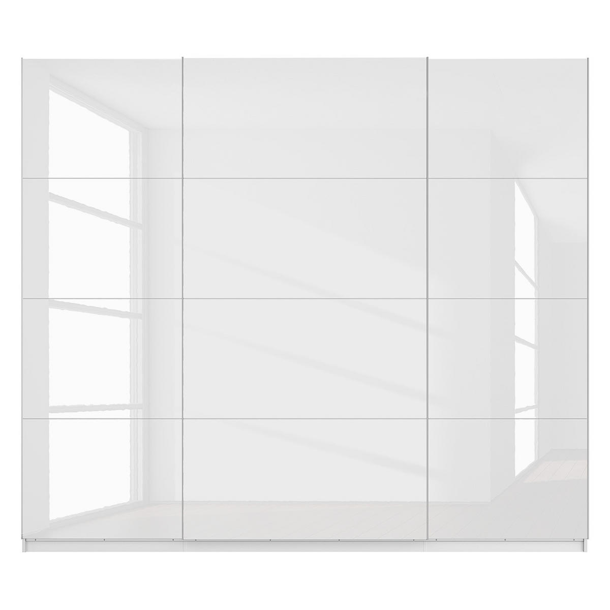 SCHWEBETÜRENSCHRANK - Weiß Hochglanz/Weiß, Holzwerkstoff (270/222/68cm) - home24