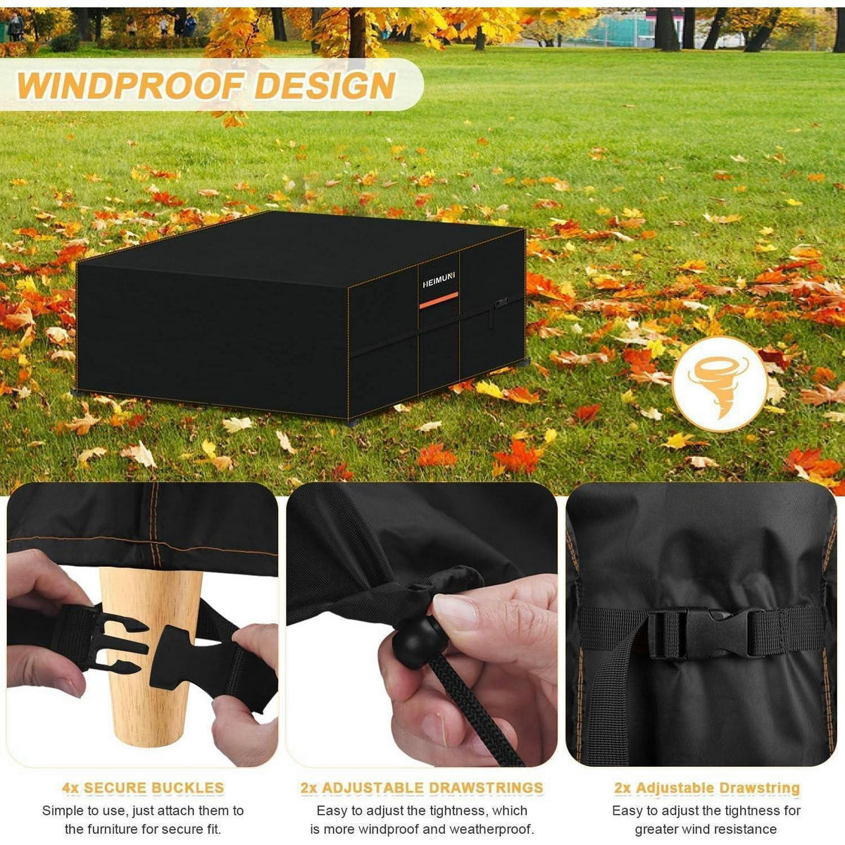 SCHUTZHÜLLE Loungemöbel 255x215x80cm Wasserdicht 420D Oxford - Schwarz, Textil (1/1/1cm)