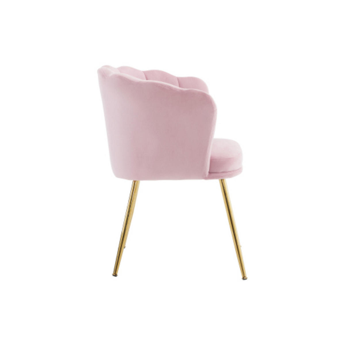 SESSEL aus Samt 63×58×77 mit vergoldete Beine, rosa - Rosa, Textil (58/77/63cm) - Luhomfu