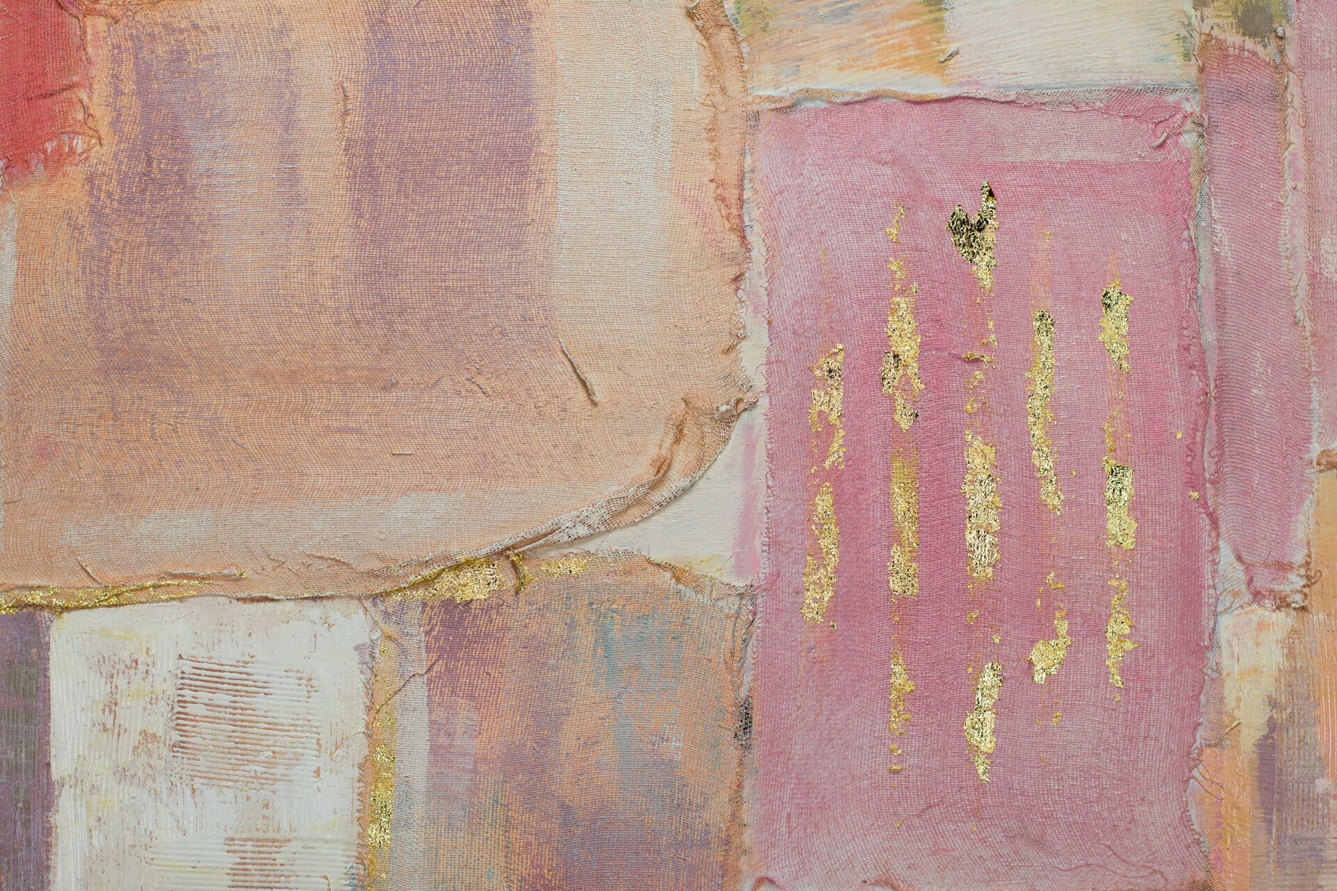 Thumbnail - Kunstloft Acrylbild, Pink, Beige, Textil, 83x123 cm, Handmade Quality, Bilder und Zubehör, Wandbilder, Gerahmte Bilder