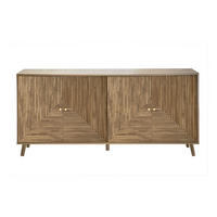 BUFFET mit 4 Türen, laminierten Fronten 39/75/156,5 cm - Eschefarben, Holzwerkstoff (39/75/45cm) - Calicosy
