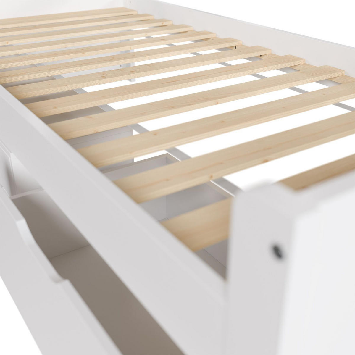 KINDER-FUNKTIONSBETT Nalu weiß 90x200 cm - Weiß, Holz (90/200cm) - Juskys