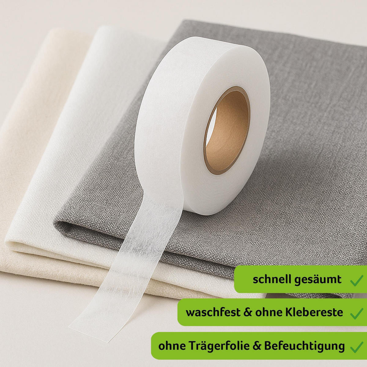 BÜGELBAND zum Säumen ohne Nähen 3cm x 5m - Weiß, Textil (3/500cm) - Bestlivings