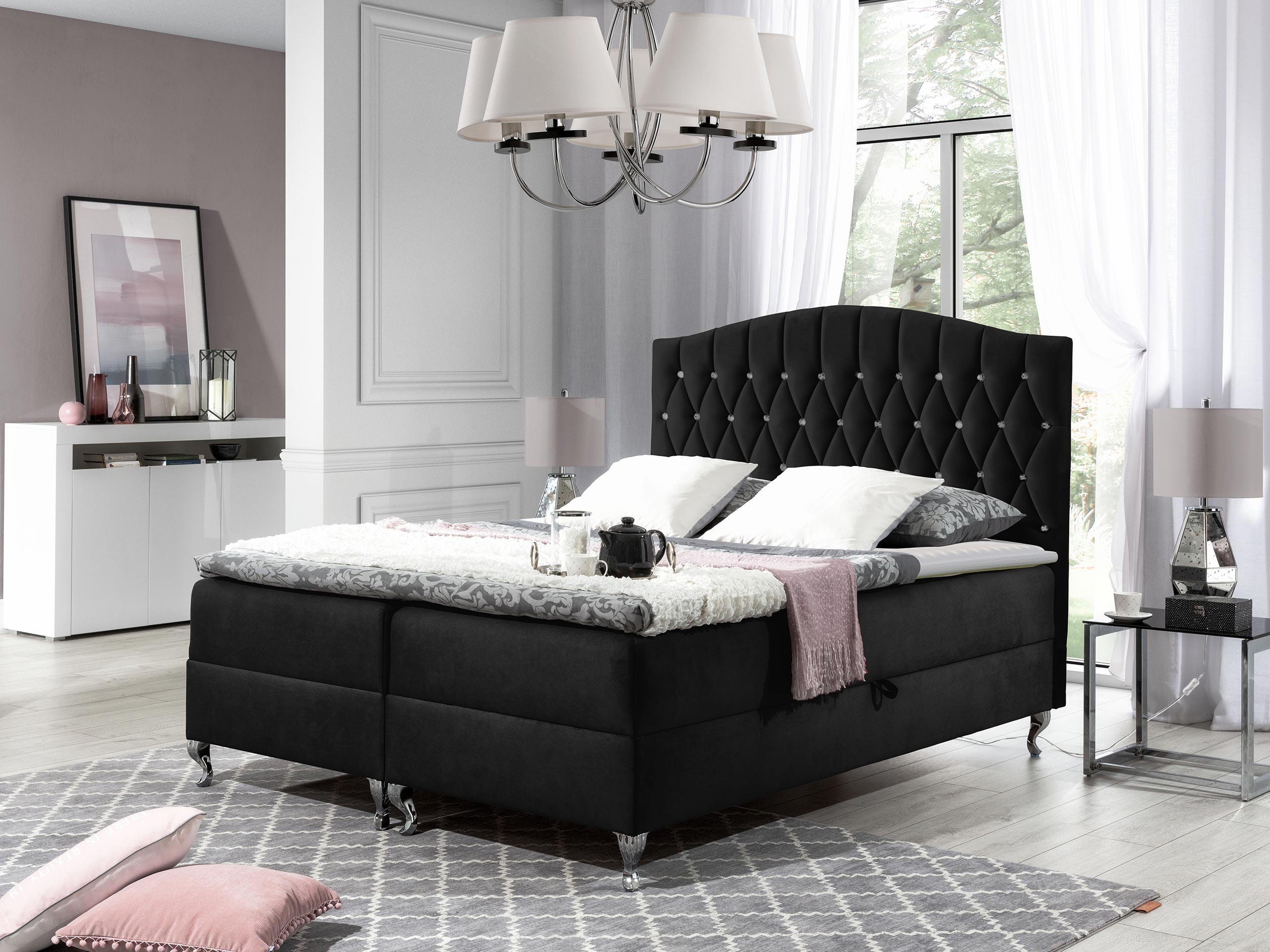 BOXBETT Puerto - Schwarz, Holz (180/200cm) - MIRJAN24
