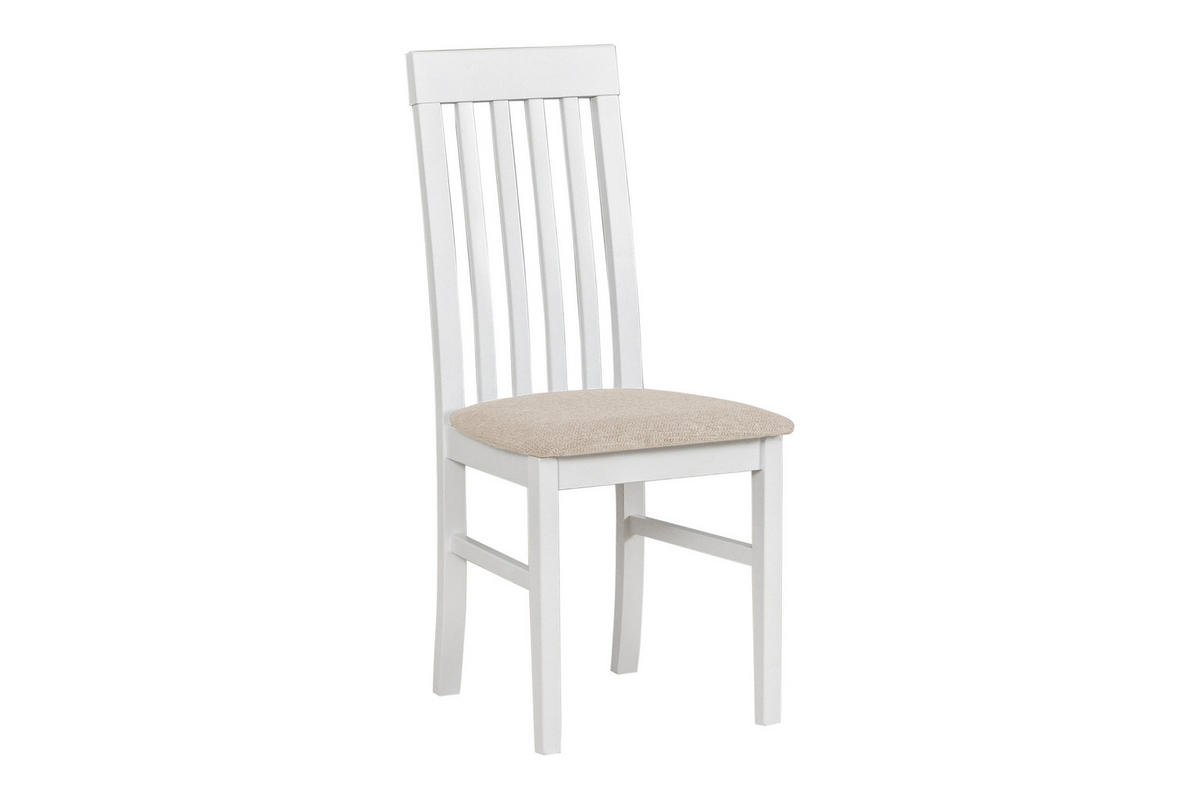 STUHL NILO 1 (2er Set) - Creme/Weiß, Holz (43/96/40cm) - Leaf Design