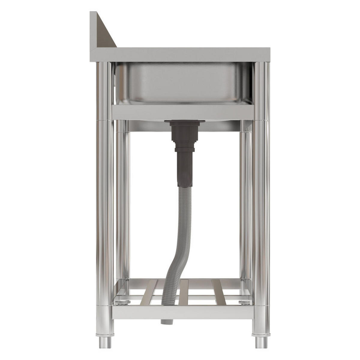 GASTROSPÜLE 100/50/90 cm Edelstahl Abtropffläche rechts - Silberfarben, Metall (100/90/50cm) - Livingandhome