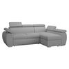 ECKSOFA Boston Mini Premium Cord 2RLC Seite: Rechts 2R+LC - Chromfarben/Hellgrau, Holz/Textil (255/170cm) - MIRJAN24