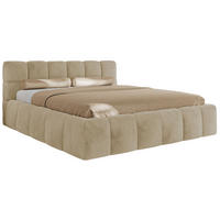 POLSTERBETT NIRA CLASSIC 200/200 - Creme Plüsch - Pocket-Matratze - Creme, Textil (200/200cm) - MKS