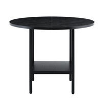 JÍDELNÍ stůl 100/100/77 cm černý z MDF a kovu s úložnou policí - černá, kompozitní dřevo (100/100/77cm) - OKWISH