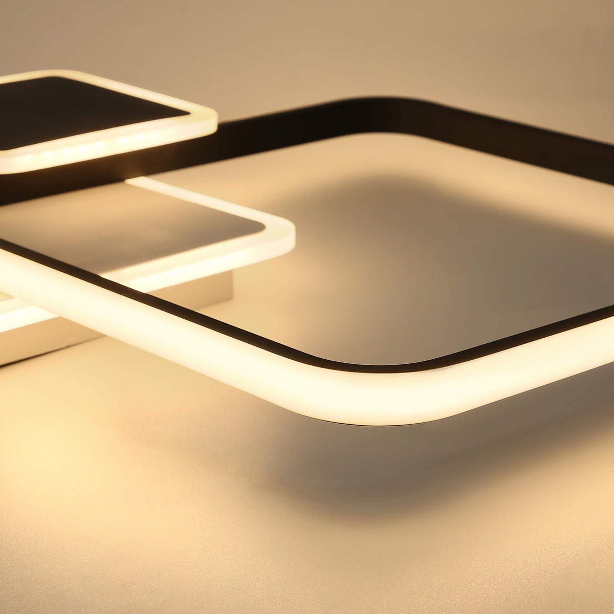 LED-DECKENLEUCHTE Magdalena 47/41/7 cm - Schwarz, Metall (47/41/7cm) - Nettlife
