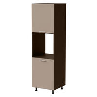 BACKOFENUMBAUSCHRANK Brerra D14/RU/2D RAL 1019 graubeige Matt / Lava Matt 60 / 59 / 207cm - Dunkelgrau/Beige, Holz/Holzwerkstoff (60/207/59cm) - Feldmann-Wohnen