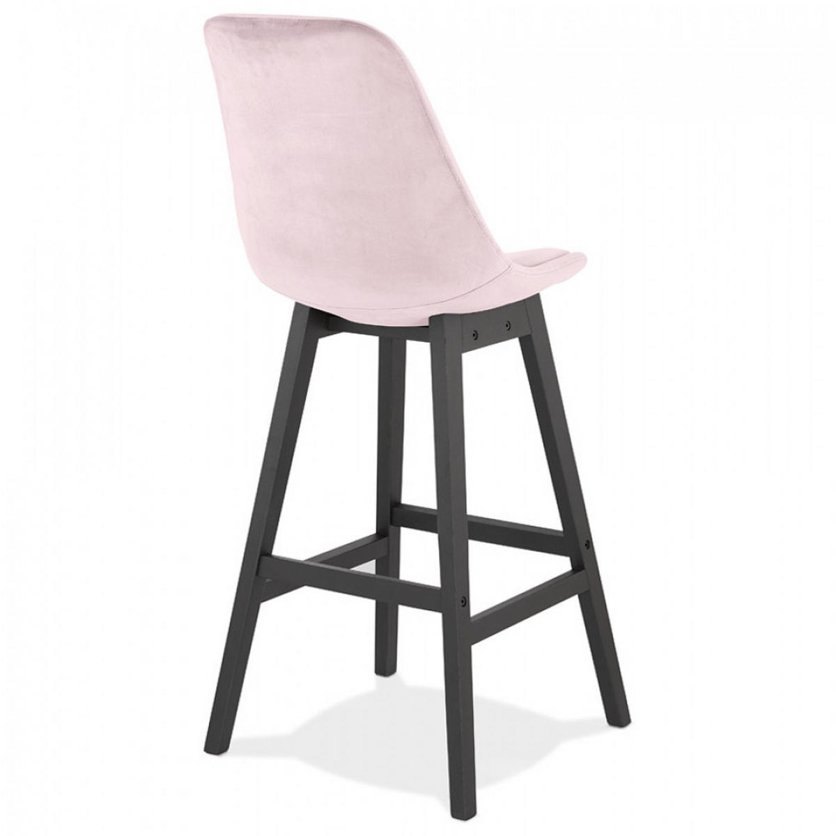 BARHOCKER Rosa 48x113x56cm - Schwarz/Rosa, Holz/Textil (48/113/56cm) - AlterEgo