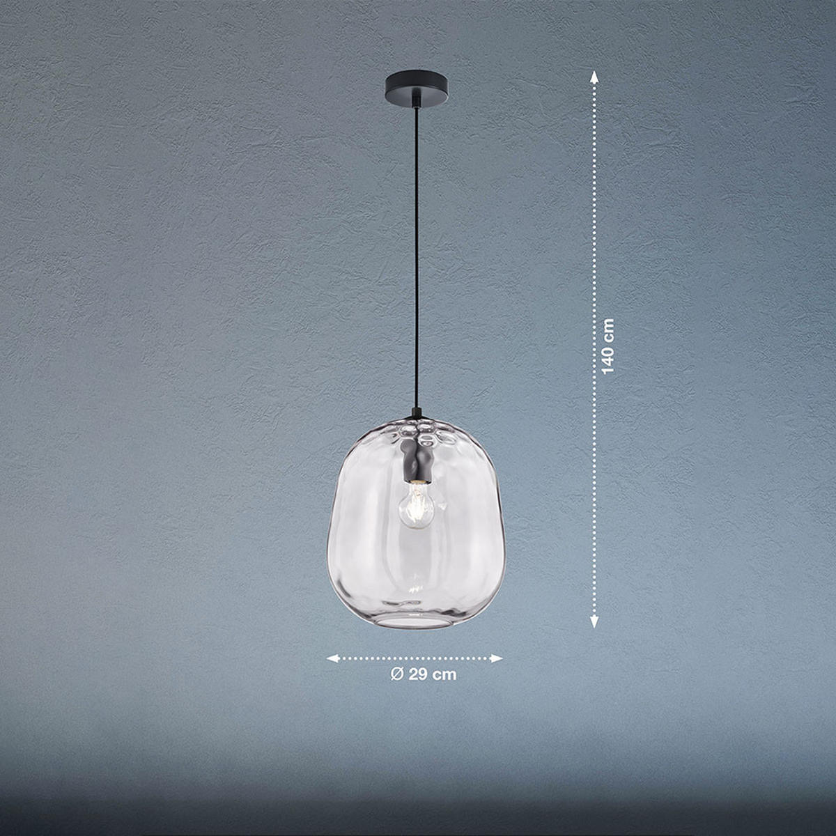 HÄNGELEUCHTE Bretagne Glas Klar - Klar, Glas (29/29/140cm)